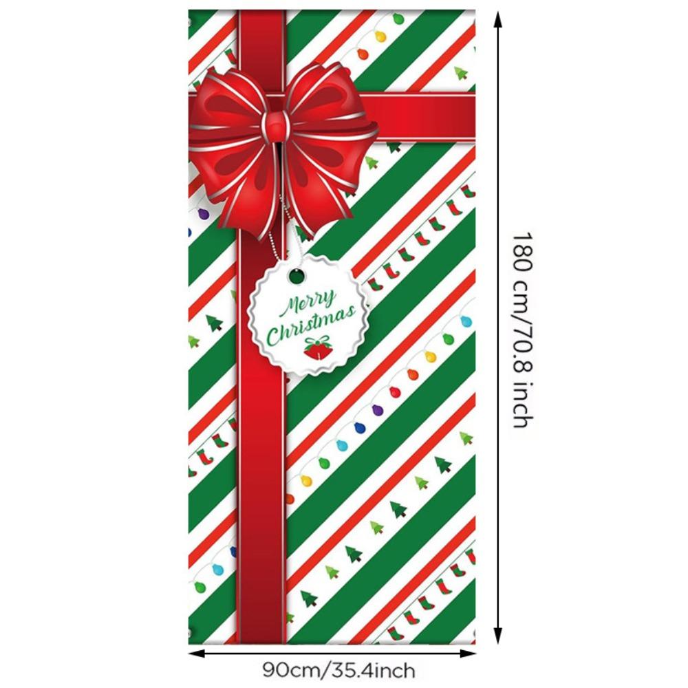 Background Christmas Door Cover Door Hanging Fabric Flag Cute Door Banner Christmas
