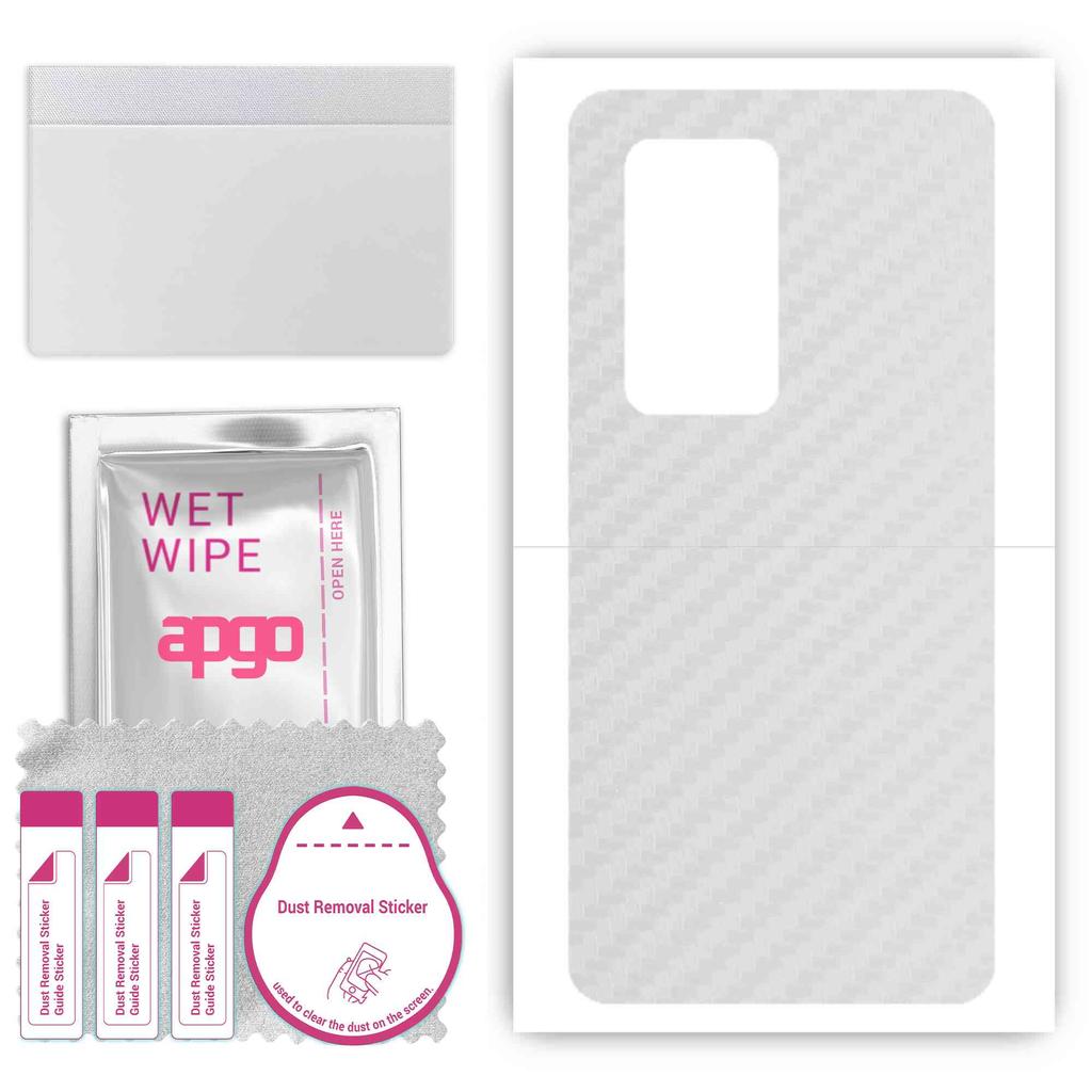 apgo Protective Skin Sticker for the Back Compatible with Huawei P40 Pro Plus, Wrap Film, Foil, Vinyl - Pattern Transparent Carbon
