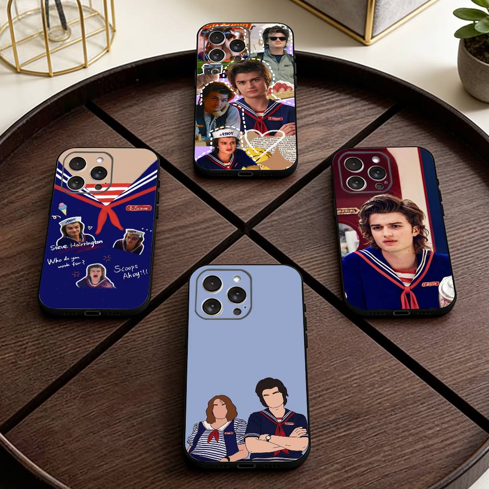 COOL S-Steve H-Harrington Phone Case For iPhone 17,16,15,14,13,12,11 Plus,Pro Max,XS,Soft Silicone Black Cover