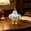 3D-печатная фигурка мышечной курицы Забавная крутая статуэтка петуха в солнцезащитных очках Коллекционная статуэтка мускулистого петуха Настольное украшение для дома Офиса Исполнительного стола