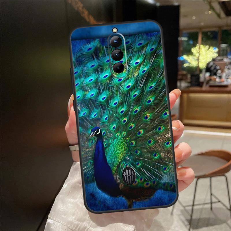Bird Peacock Feather Case For ZTE Nubia Red Magic 11 10 9 8 9S 8S 10S Pro Plus 6 7 6S 7S For RedMagic 10 Air Cover