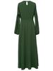 2022 Muslim Women's Solid Color Slim Tie-up Long Dress - Middle Eastern Dubai Fashion