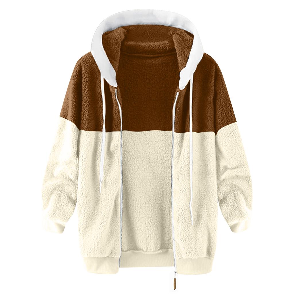 Мужская зимняя флисовая толстовка с капюшоном на молнии с накладным карманом, повседневная куртка