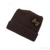 Autumn and winter leopard print bow cold hat women's waffle flanged wool hat retro sweet warm knitted hat