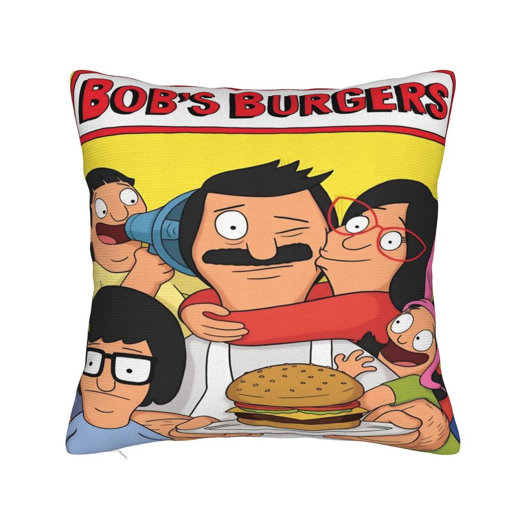 B-Bob Burgers Thanksgiving Pillowcase Cushion Cover  Pillow Covers Soft and Sweet Chair Decorations Zipper Multiple Sizes