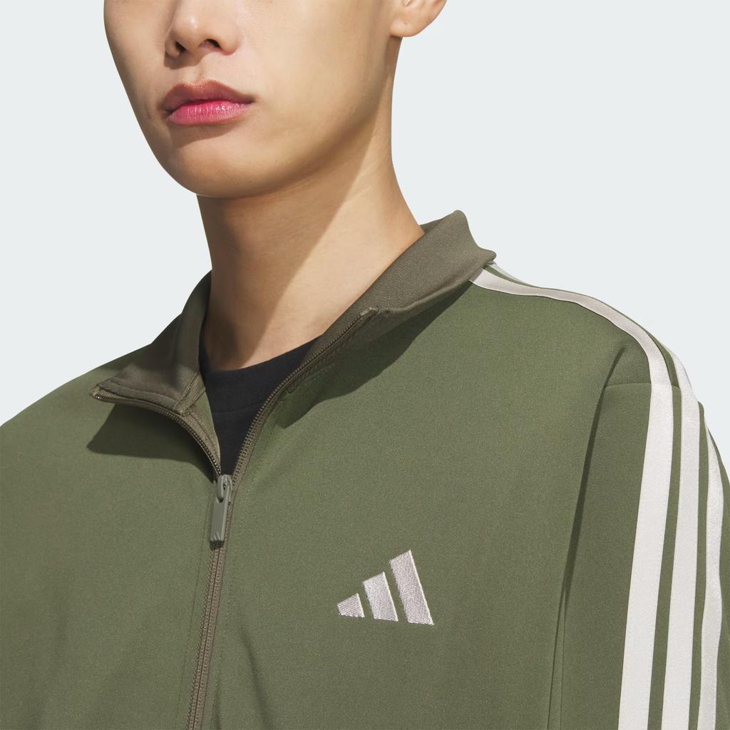 adidas Мужская куртка 3S с высоким воротником, полосатым логотипом и молнией, с длинным рукавом, мужские куртки KR6433