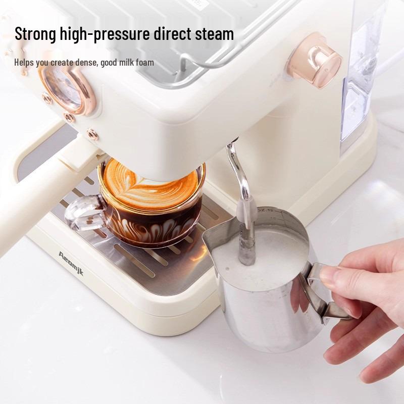 Ретро полуавтоматическая кофемашина высокого давления 20 Бар с капучинатором