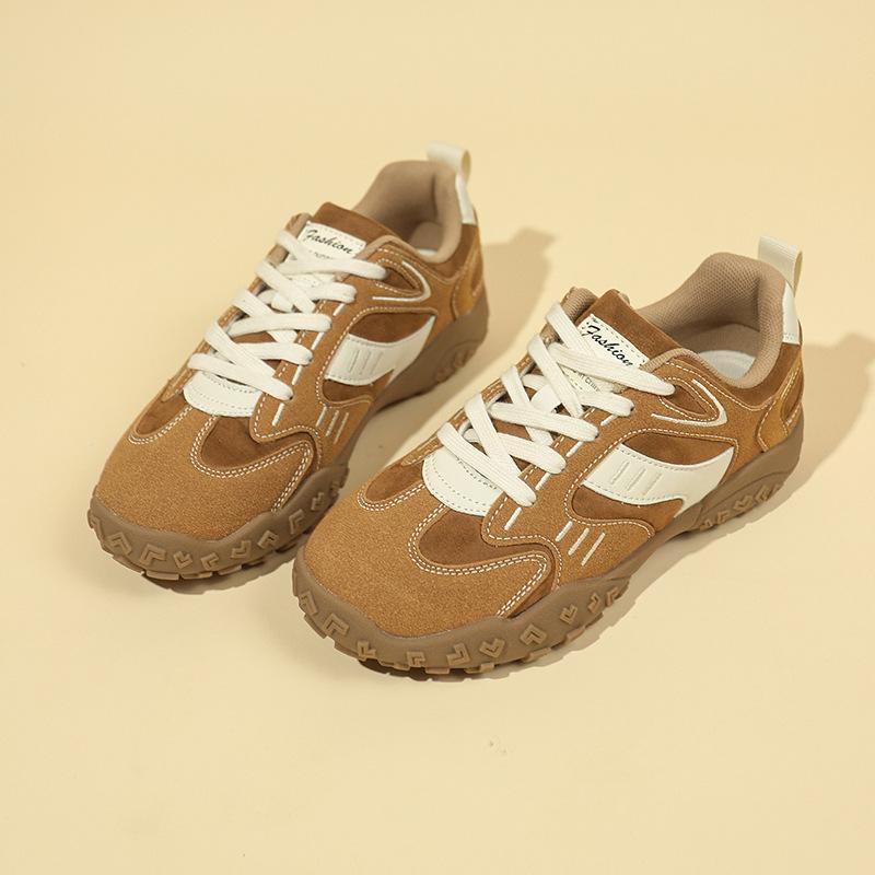 Retro Niche Design Dad Shoes Women 2025 Summer and Autumn New Thick-soled German Training Shoes Versatile Soft-soled Sports and Leisure Shoes