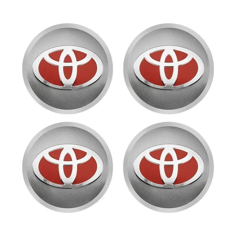 4pcs 56mm Car Styling Wheel Center Hub Caps Stickers Badge Emblem Decoration Decal For Toyota Corolla Auris CHR Yaris Rav4 Hilux