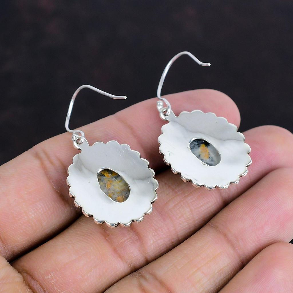 Серьги из яшмы Малигано, драгоценные камни, ювелирные изделия ручной работы, винтажные серьги из стерлингового серебра 925 пробы, дизайнерские ювелирные изделия, подарки для нее, висячие серьги