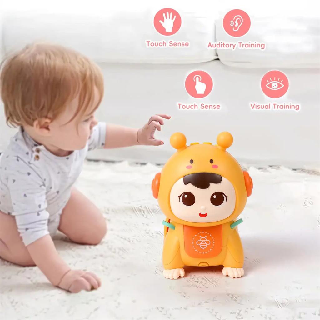 Ползающие детские игрушки с музыкальными и световыми эффектами, игрушки-куклы для младенцев для времени на животике, игрушки для младенцев, развивающие игрушки, подарок на день рождения для малышей