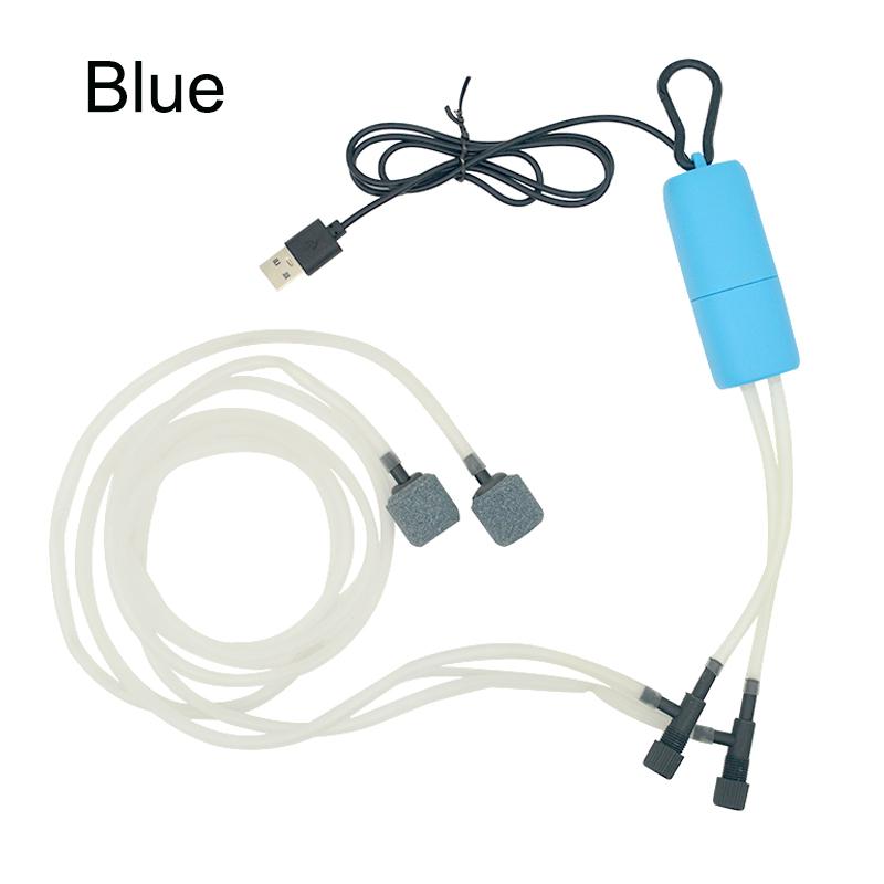 Aquarium USB Oxygen Air Pump Fish Tank Portable Dual-hole Silent Air Compressor Aerator Mini Adjustable Air Volume Accessories