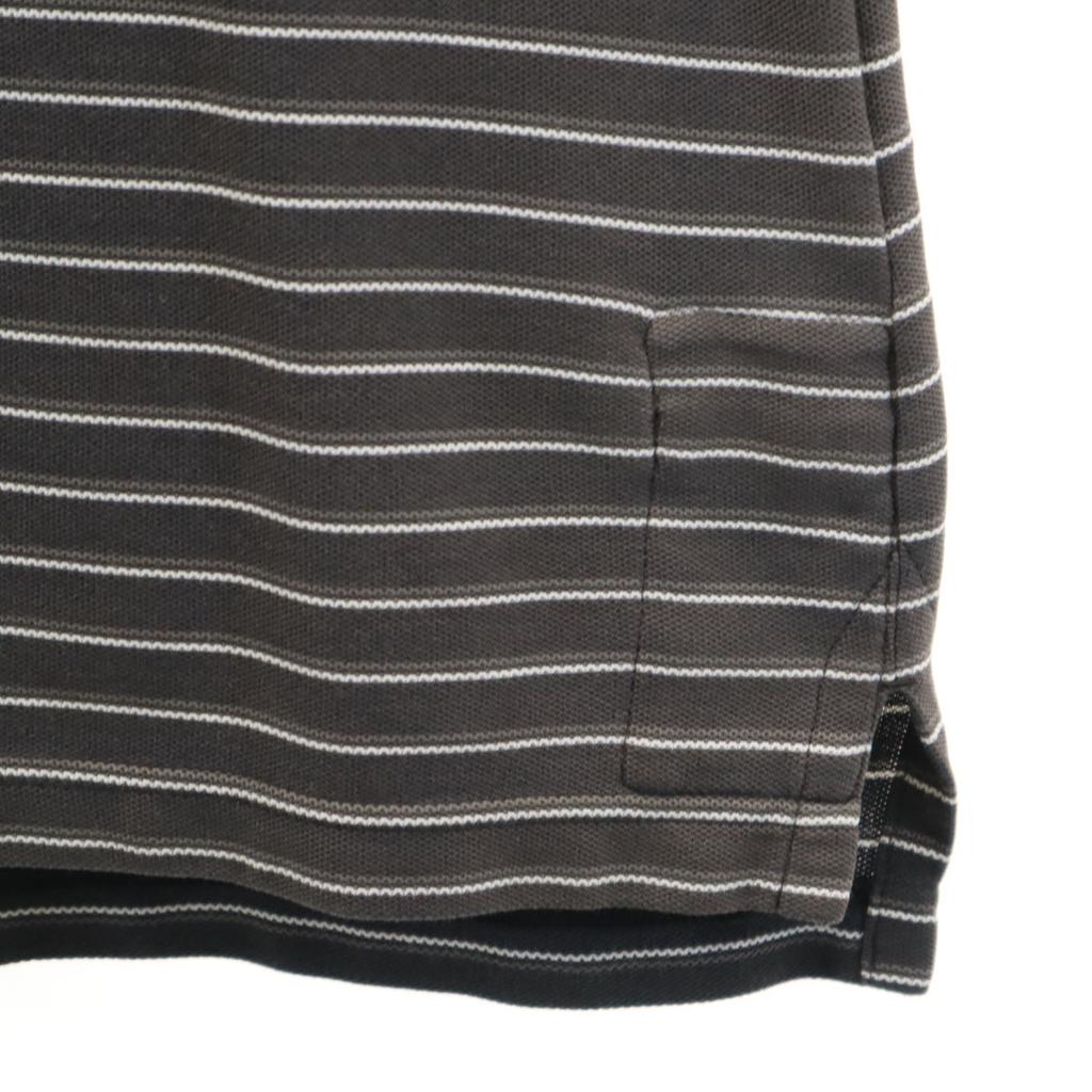 Nike Border Pattern Short Sleeve Polo Shirt M Gray Fawn Men's Used