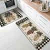 Christmas Holiday Kitchen & Porch Door Mats - Absorbent Water & Oil, 2-Piece Set