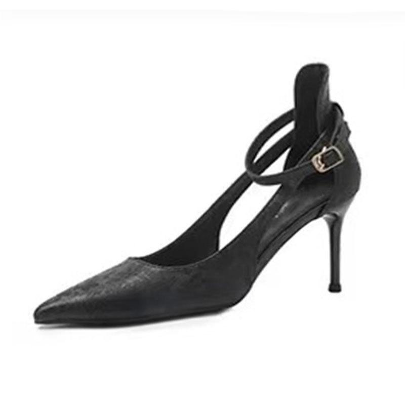 Soft Leather French Pointed Head Shallow Mouth Single Shoes Women's Spring and Autumn Summer New Beautiful Temperament Stiletto High Heels