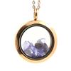 Stones and Minerals. Raw Tanzanite Necklace. 20 Mm Medallion Model. Color Rose Gold.