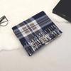 Double-Sided Velvet Scarf With Tassel Decoration Plaid Print Autumn Winter Warm Cashmere-Like