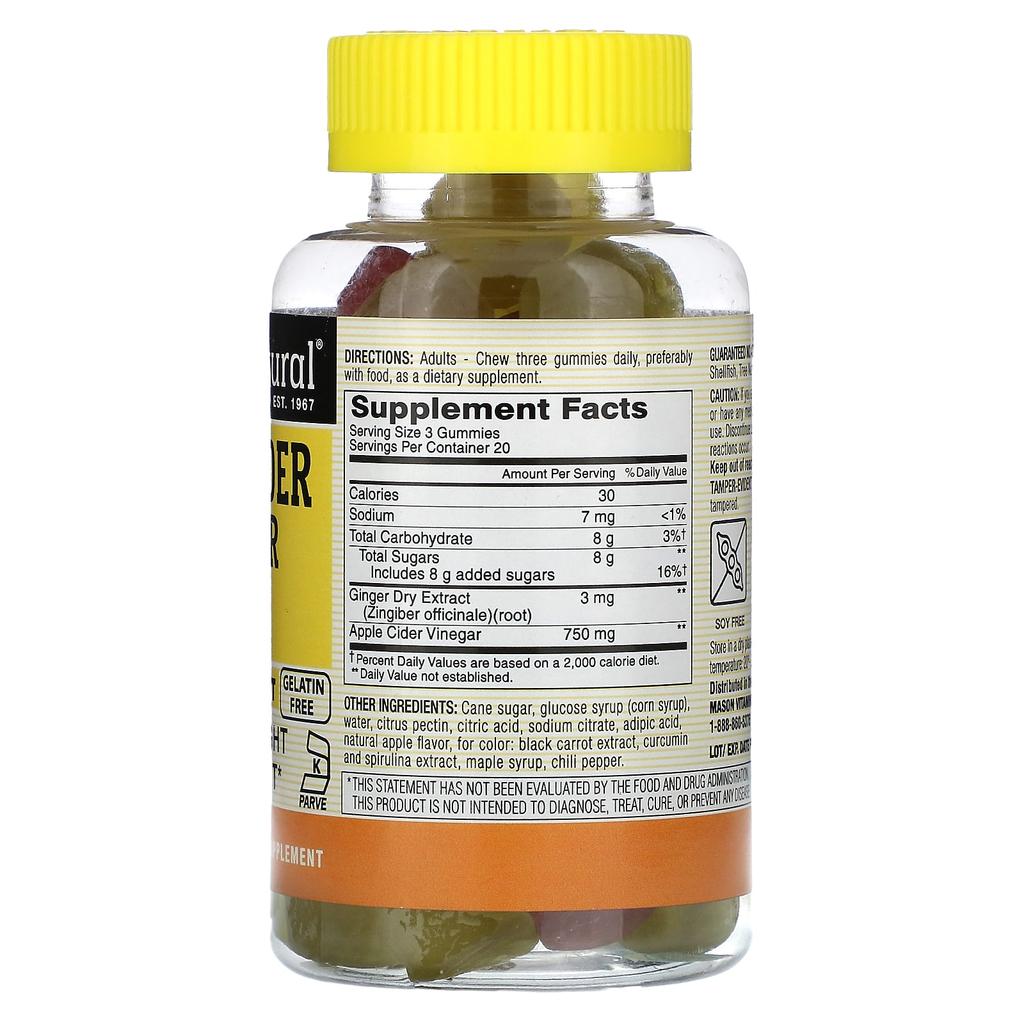 Apple Cider Vinegar Gummies, Apples, Gummies 60