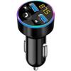 FM-передатчик, Bluetooth 5.0 Автомобильный радиоаудиоадаптер, MP3-плеер с двойным USB-зарядным устройством для телефона и планшетов
