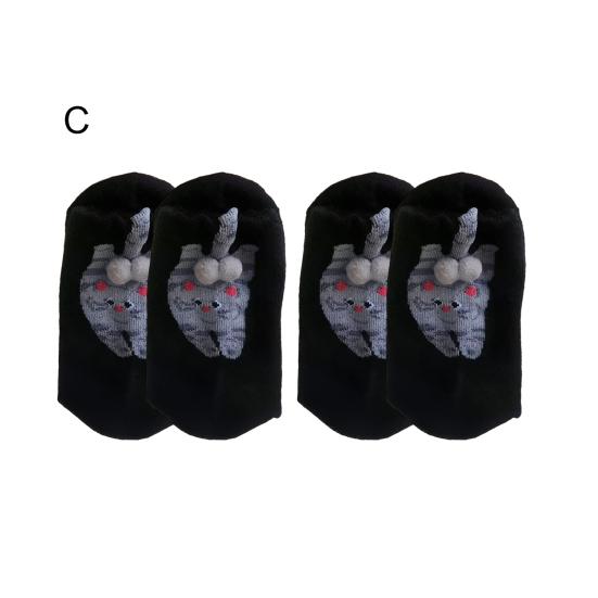 Cute Cat Socks with Balls for Women Novelty Animal Crew Socks Funny 3D Fuzzy Balls Cotton Sock for Cat Lovers