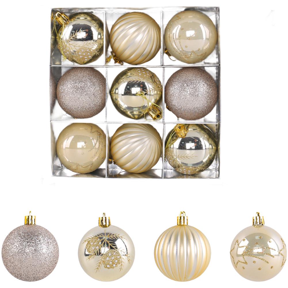 9PCS Hand-Painted Christmas Ornaments, Festive Window Hanging Present Box Decor Xmas Baubles Xmas Tree Pendants
