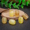 White Jade Bodhi & Imitation Antelope Horn Beads | Amber Barrel Spacer Beads