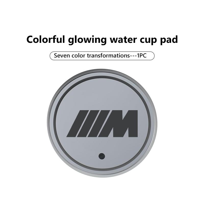BBKK9 Car Colorful Luminous LED Atmosphere Light Cup Coaster Holder For BMW M Performance Alpina M3 M5 M6 X1 X3 X4 X5 G20