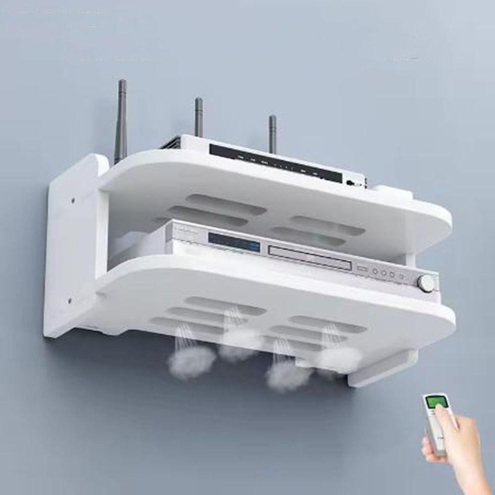 Strong Load-Bearing 2 Layer Wall Shelf 2/3 Layers WiFi Router Storage Holder Power Strip