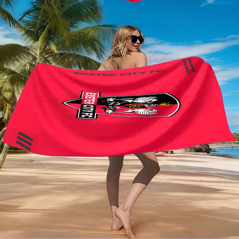 Exeter City Fc Crest Beach Towel Microfiber Beach Towel, Lightweight and Quick-Dry, for Summer Travel, Swimming Pool Fan Birthday Gift