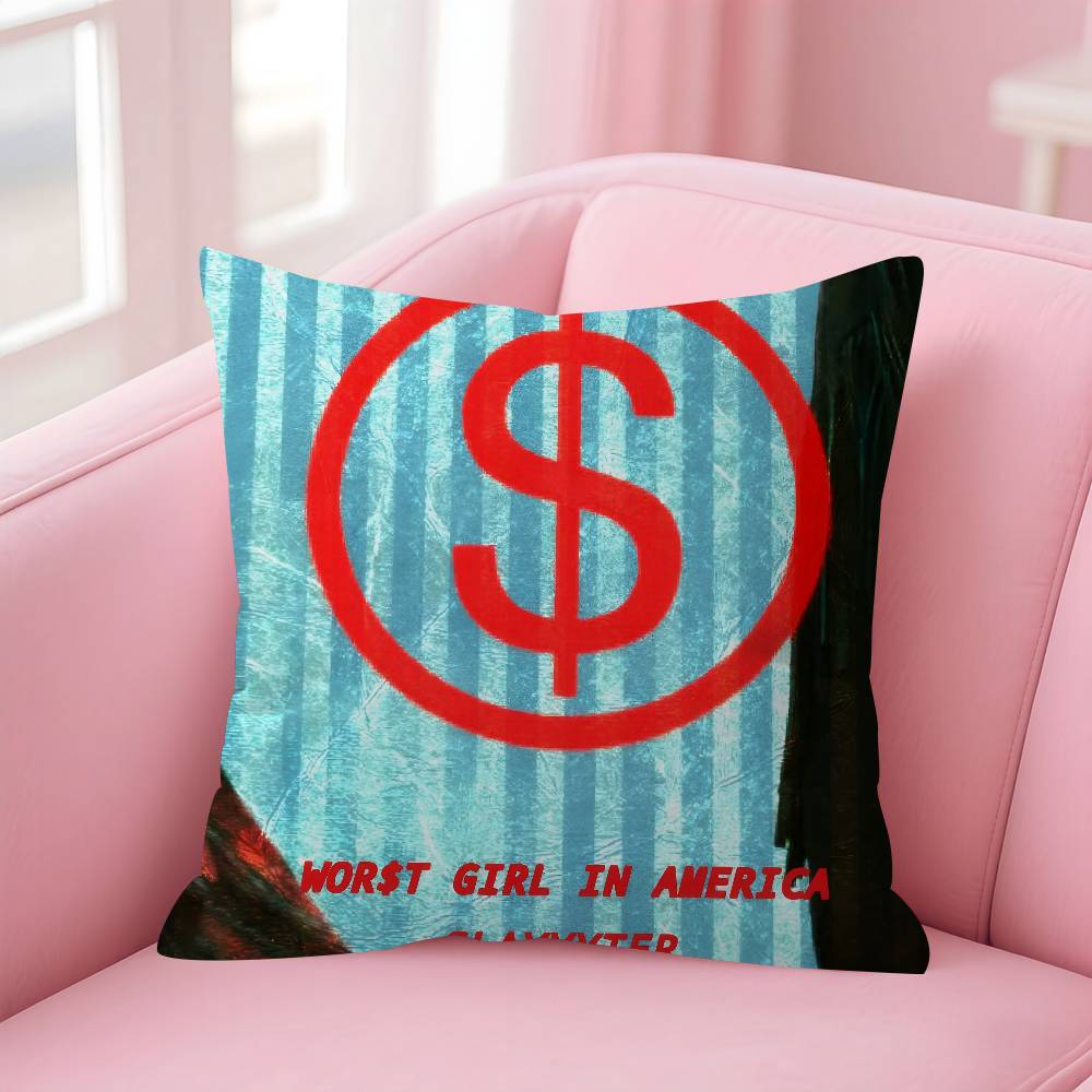 Singer SSlayyyter Worst Girl in America  Pillow Cover for Bedroom Room and Living Room Sofa Decorative Cushion Cover