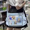 Nylon Transparent Crossbody Bag With Zipper Closure For Daily Use And School Commuting