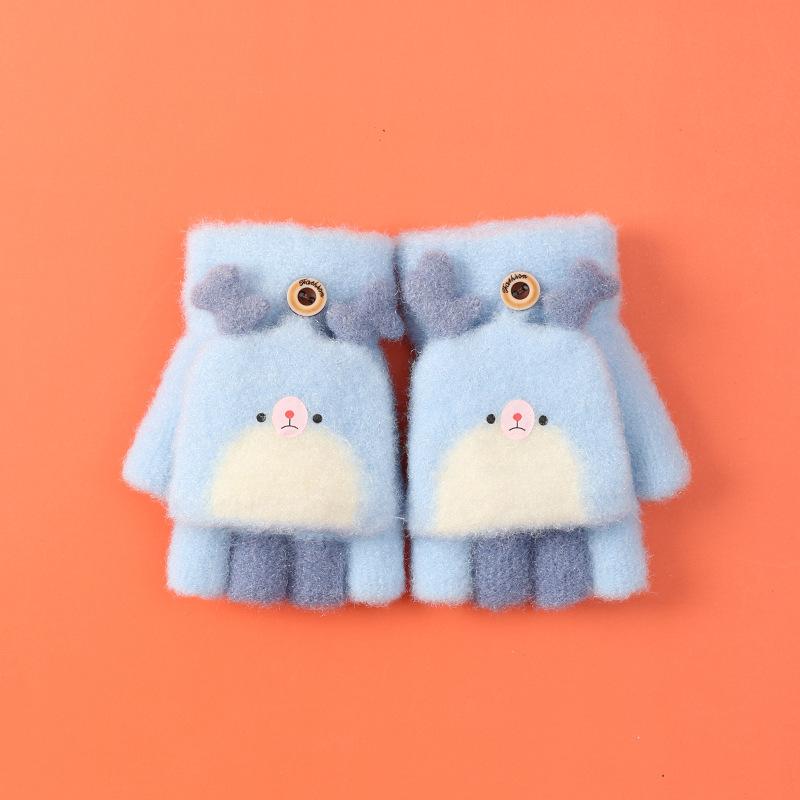 Новые детские перчатки Xuehuaxiu для тепла, милые мультяшные откидные вязаные перчатки для детского сада, оптом