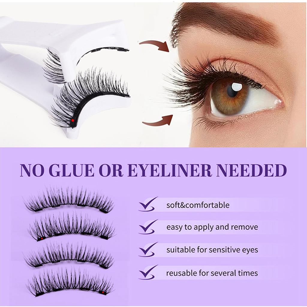 Magnetic Eyelashes, Reusable Natural False Eyelashes, Natural Extension Tape, Magnetic Thick Eyelashes.