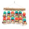 Hanging Chewing Toy Multicolored Natural Wooden Bird Tearing Blocks for Large ParrotS