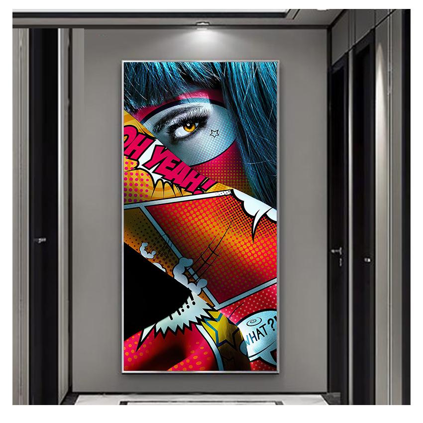 Плакаты и принты, Настенный декор для гостиной, холст, картина, настенная художественная картина, домашний декор, граффити, женский портрет, картина маслом