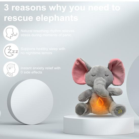 Мягкая кукла с музыкой очаровательный внешний вид на батарейках эмоциональная поддержка кролик слон животное плюшевая игрушка для детей