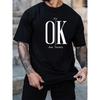 Men's 100  Summer Loose Fit   OK Printed T-shirt Tops Cool Design Street Short Sleeve Top Tee  Clothing