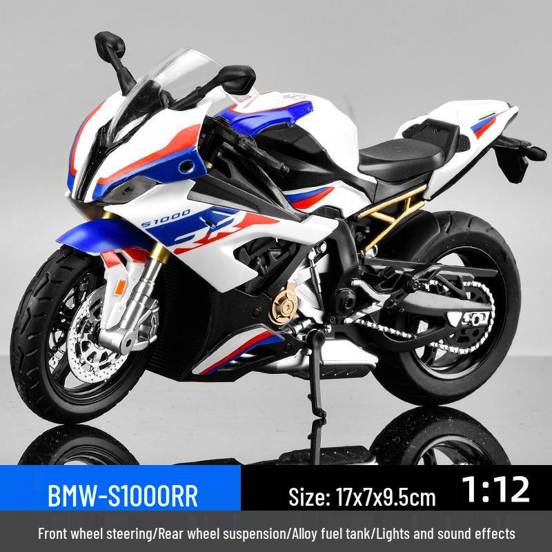 1:12 Игрушечный мотоцикл из сплава Kawasaki Ducati со звуком, светом и скользящим движением