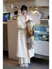 Korean Style Women's Long-Haired Double-Faced Wool Cashmere Cocoon Coat