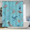 Яркая подводная жизнь Набор штор для душа Синие водоросли Морские животные Рисунок для декора ванной комнаты 3D Печатная водонепроницаемая ткань для душа