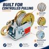 Heavy Duty Manual Winch Two-Way Ratchet Boat Winch Easy Install Cable Hoist  Lifting Tool