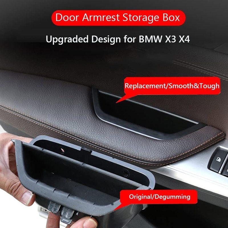 For BMW X3 X4 Car Door Armrest Storage Box Door Handle Phone Storage Holder Replacement