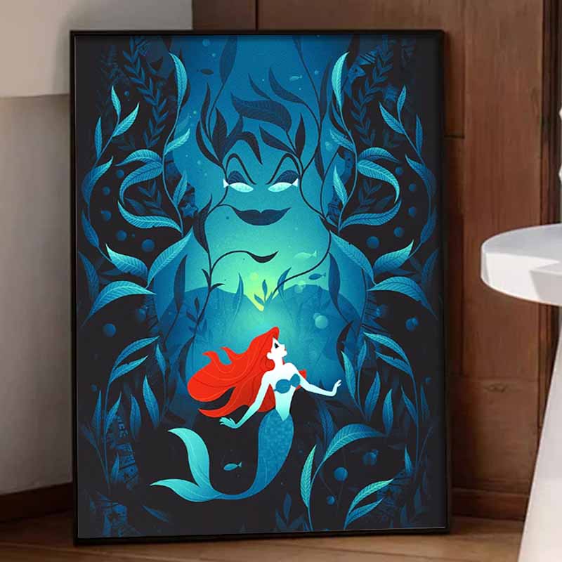 Disney 5D Diamond Painting Set DIY Ursula Mermaid Diamond Decorative Painting Home Decoration