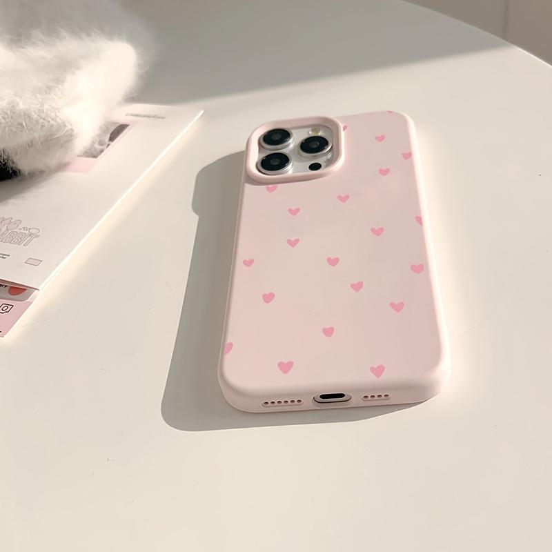 Простой полноэкранный розовый чехол-сердечко для iPhone 11 12 13 14 15 16 17 Pro Max 16 Plus, ударопрочный бампер, мягкая силиконовая накладка