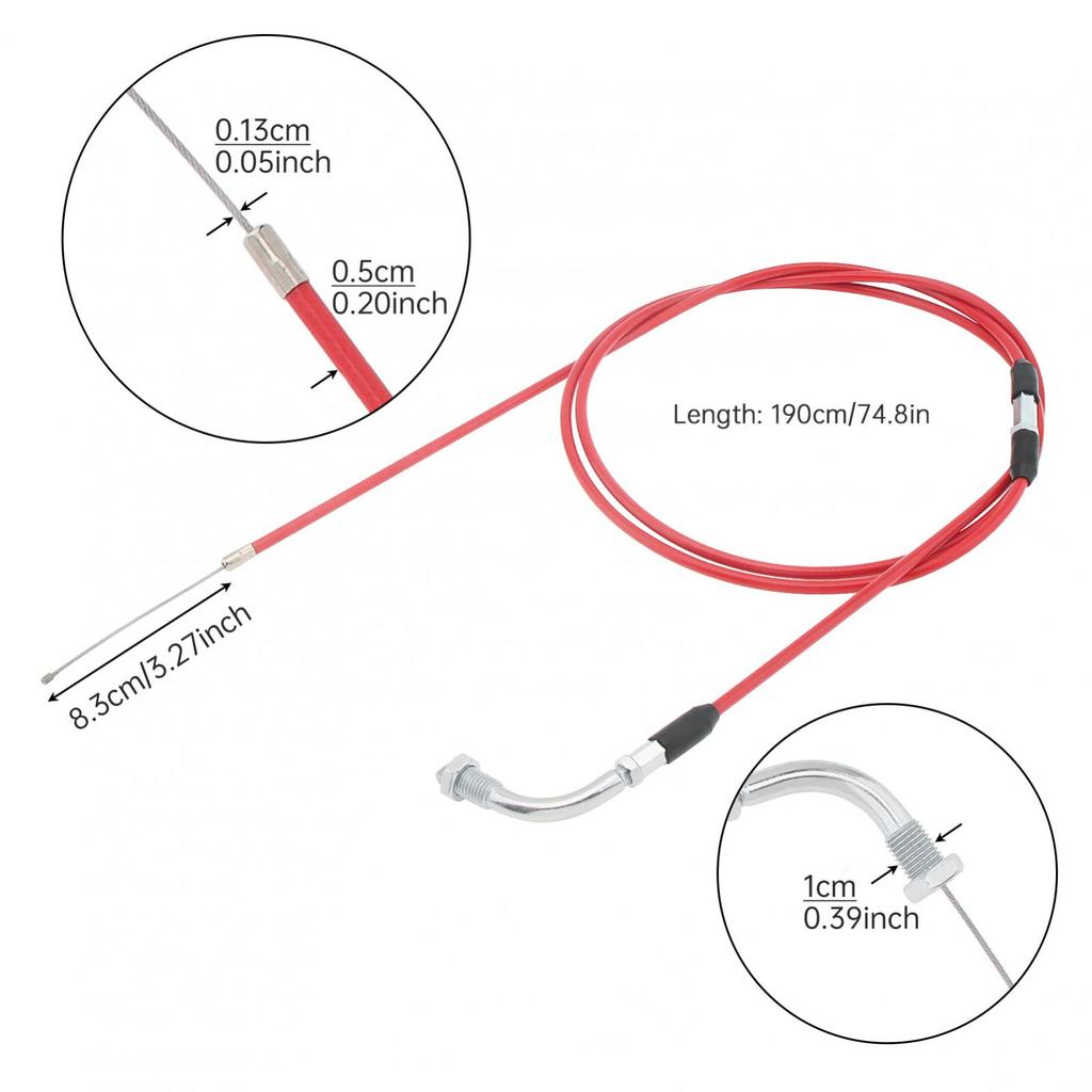 190cm Universal Durabled Motorcycle Throttle Cable Replacement Upgrade for Carburetor Bucket Adjustable Stainless Steel Line