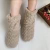 Women Winter Couple Warm Slippers Non-slip Thicken Plus Velvet Indoor Socks Soft Floor Shoes