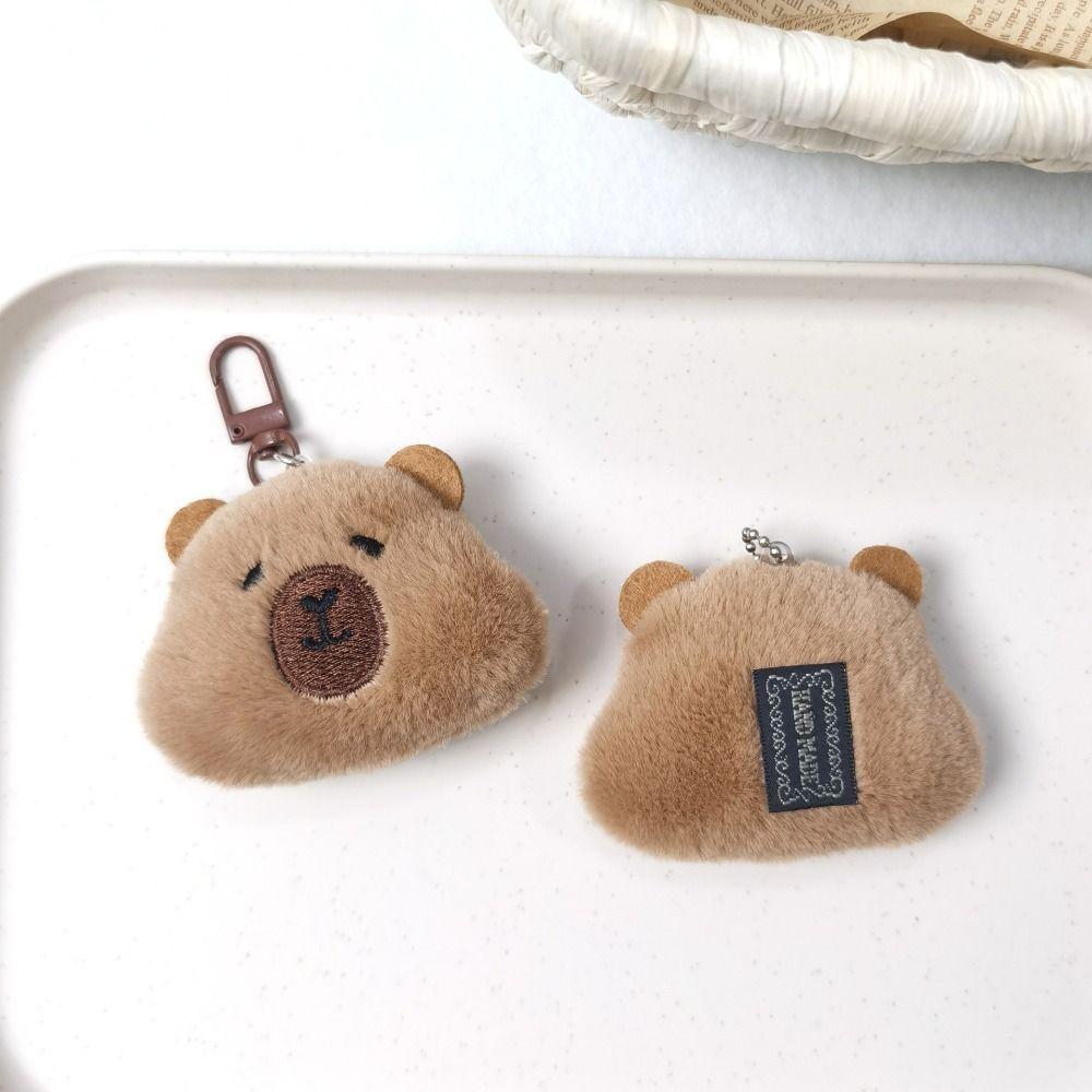 Collection Capibala Plush Doll Fluffy Kapibala Backpack Pendant Capybara Plush Keychain  Couple