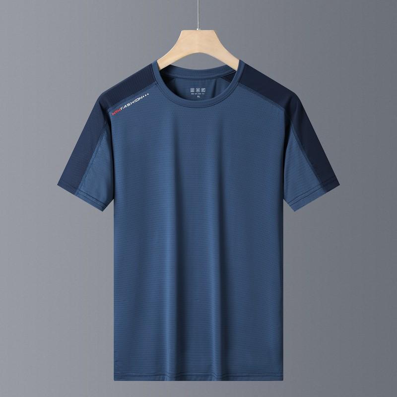 Couple's Ice Silk T-shirt Plus Size Men's Quick Drying Short Sleeve Sports T-shirt… More