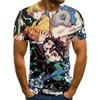 Demon Slayer Anime 3D Printing Men's Fashion T-shirt Comics Kimetsu No Yaiba Tops Kids Fun T-shirt Summer Men