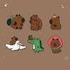 Cute Animal Badge Zinc Zinc Alloy Cartoon Pin Cool Capybara Brooch  Kids